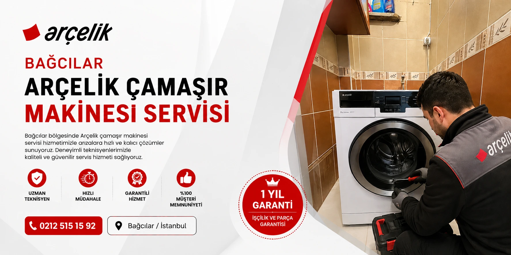 Bağcılar Arçelik çamaşır makinesi servisi